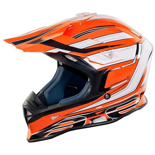 Moto Cross Enduro Helmet One Racing Tiger Orange-White New