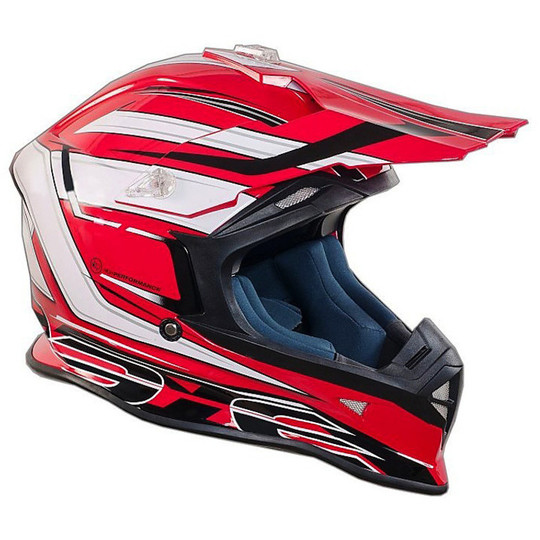 Moto Cross Enduro Helmet One Racing Tiger Red-White New