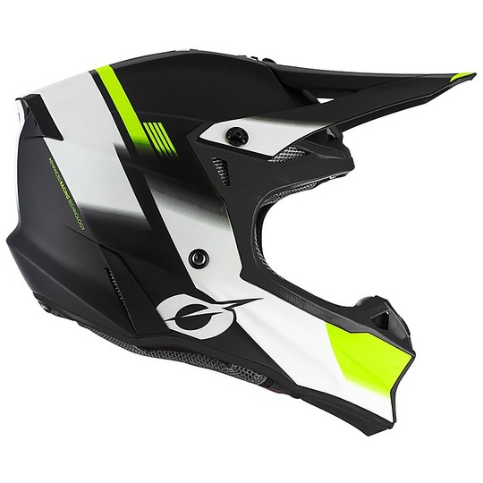 Moto Cross Enduro Helmet O'neal 10 Series BLUR Black Yellow Fluo