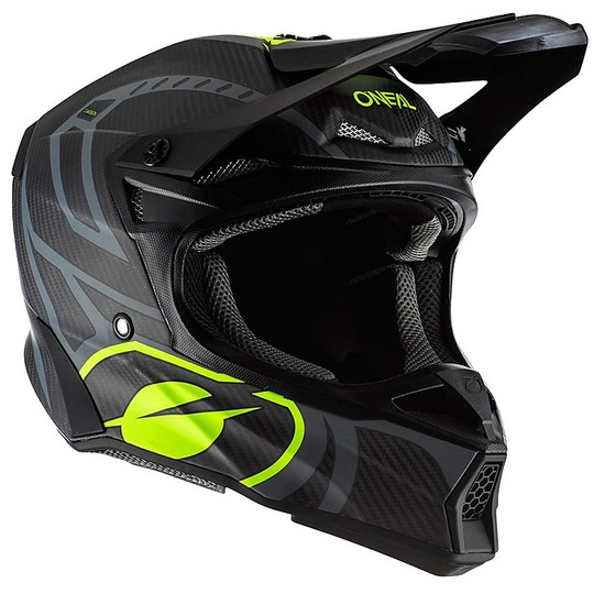 Moto Cross Enduro Helmet O'neal 10 Series CARBON Race Black Yellow