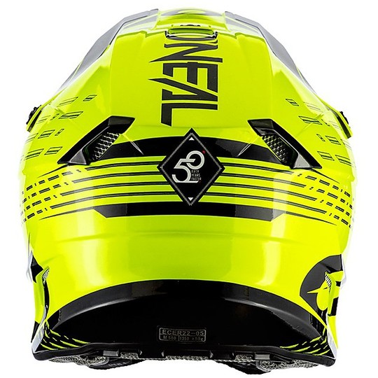 Moto Cross Enduro Helmet O'neal 5 Series TRACE Black Yellow Fluo