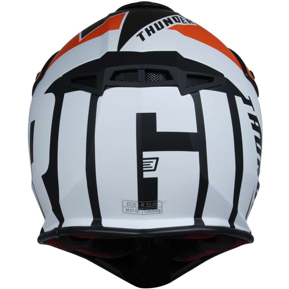 Moto Cross Enduro Helmet Origin Hero Thunder Fluo Orange White Black Matt