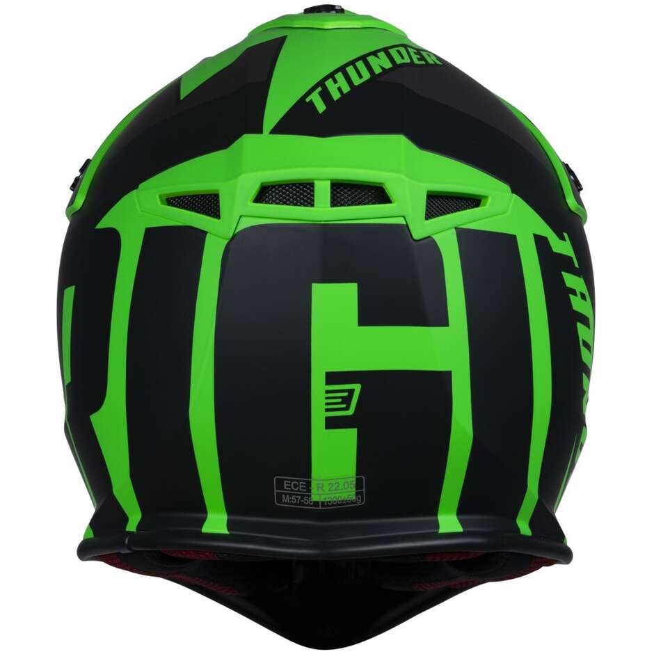 Moto Cross Enduro Helmet Origin Hero Thunder Titanium Black Fluo Green Matt