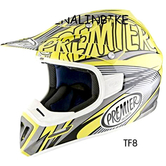 Moto Cross Enduro Helmet Predator Premier Fibre Tricomposita Yellow TF8