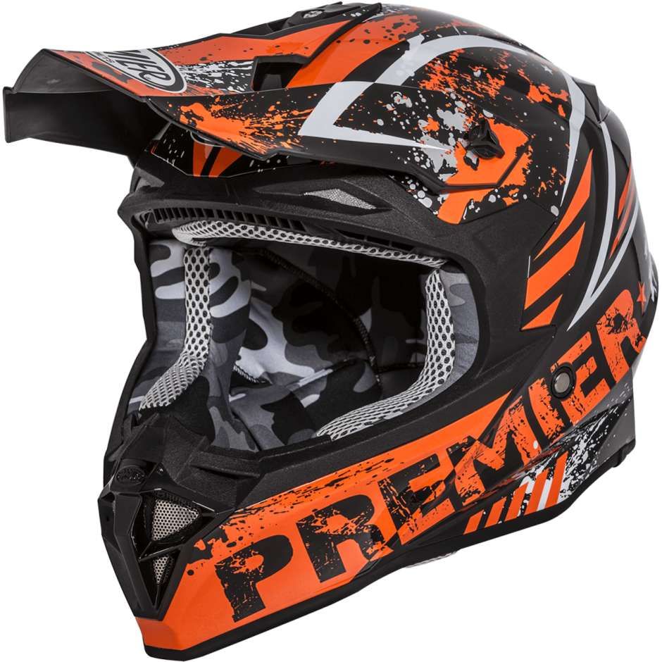 Moto Cross Enduro Helmet Premier EXIGE ZX3 Black Orange