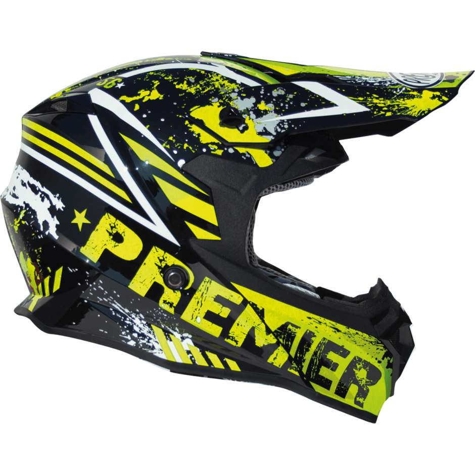 Moto Cross Enduro Helmet Premier EXIGE ZXY Black Yellow Fluo
