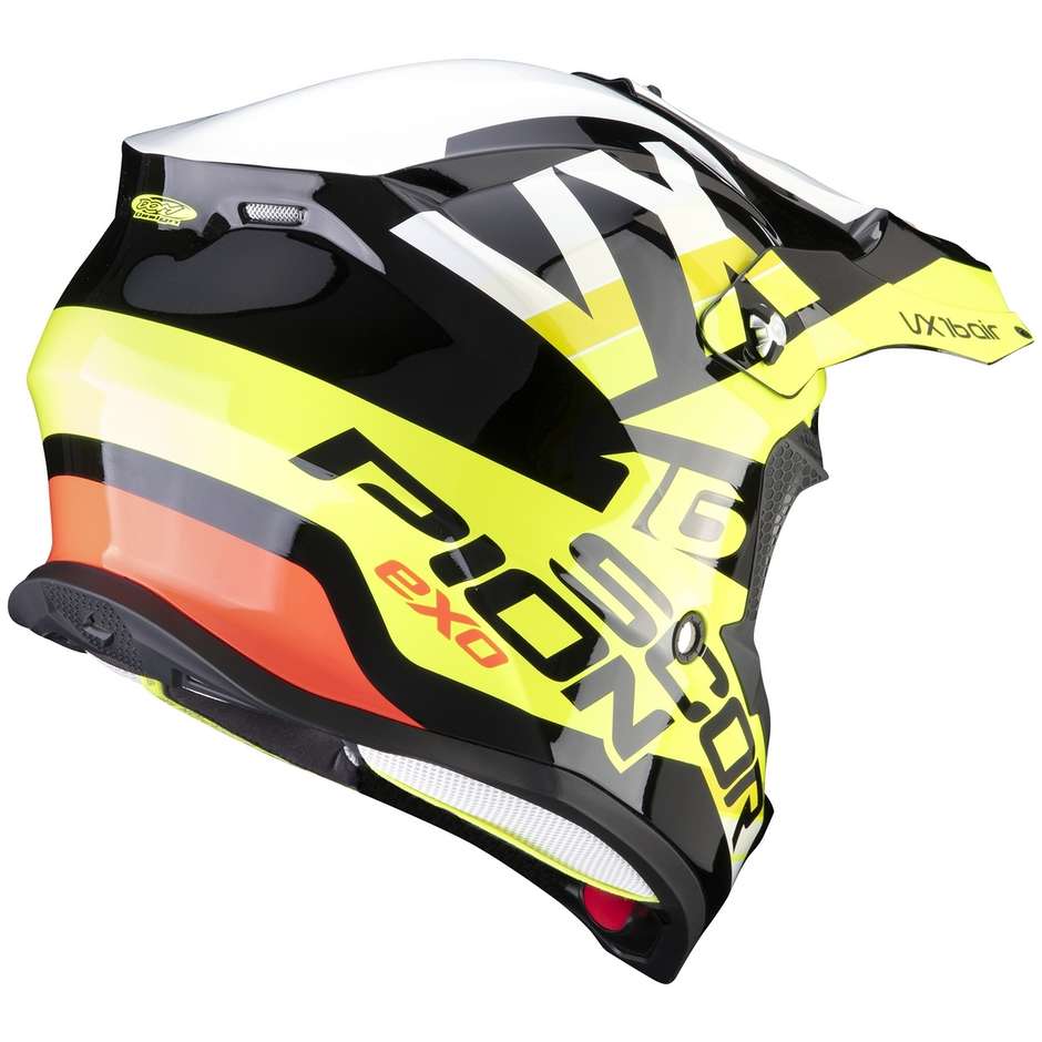 Moto Cross Enduro Helmet Scorpion VX-16 AIR X-TURN Black Yellow Fluo White