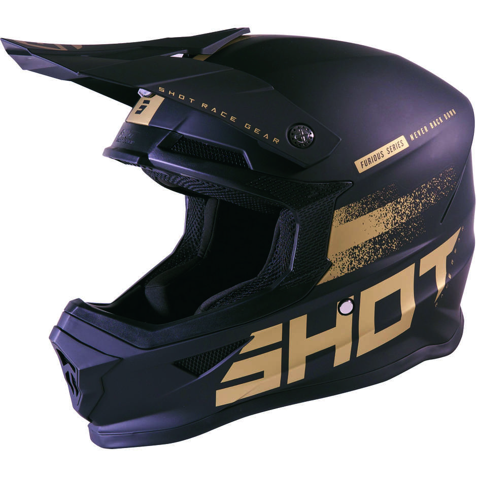 Moto Cross Enduro Helmet Shot Furios Raw 2.0 Gold