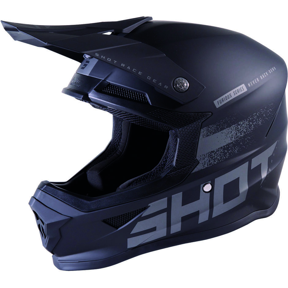 Moto Cross Enduro Helmet Shot Furios Raw 2.0 Matt Black Gray