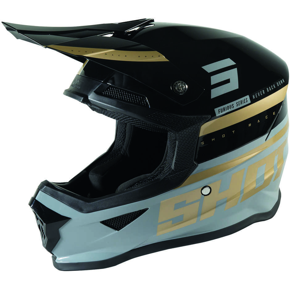 Moto Cross Enduro Helmet Shot Furios Shining Black Bronze