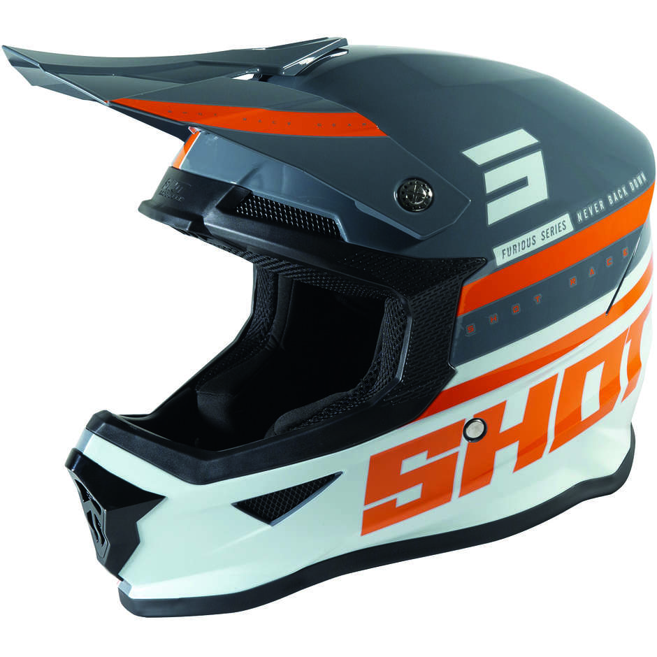 Moto Cross Enduro Helmet Shot Furios Shining Glossy Gray