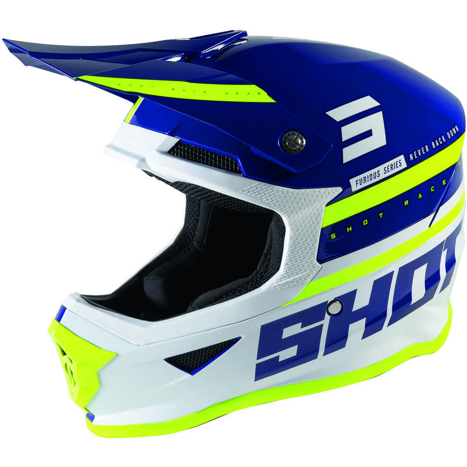 Moto Cross Enduro Helmet Shot Furios Shining Navy Blue