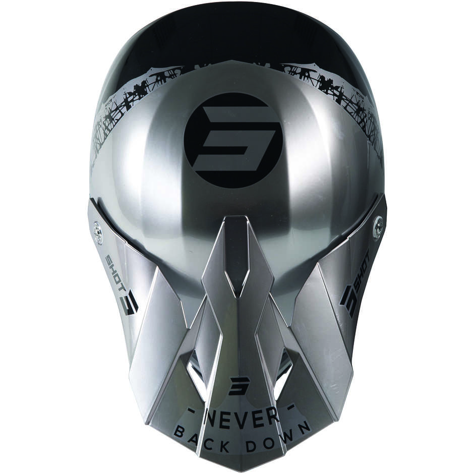 Moto Cross Enduro Helmet Shot Furios Storm Black chrome