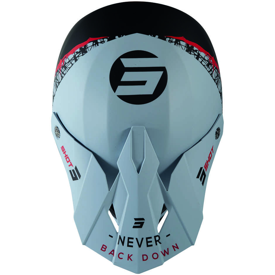 Moto Cross Enduro Helmet Shot Furios Storm Black Gray Red Matt