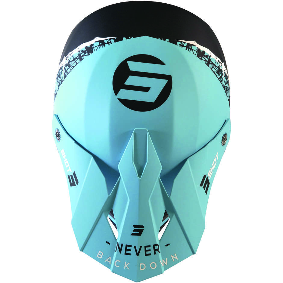 Moto Cross Enduro Helmet Shot Furios Storm Black Turquoise