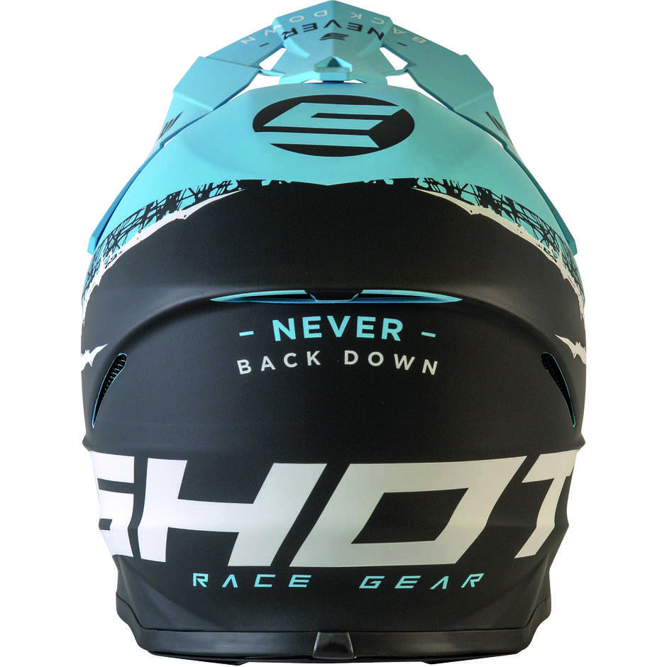 Moto Cross Enduro Helmet Shot Furios Storm Black Turquoise