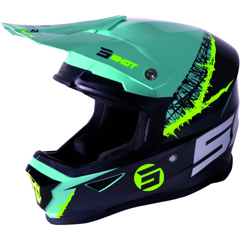Moto Cross Enduro Helmet Shot Furios Storm Turquoise yellow