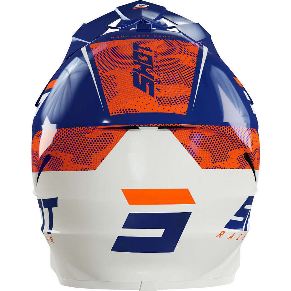 Moto Cross Enduro Helmet Shot FURIOUS CAMO Blue Navy Glossy Orange