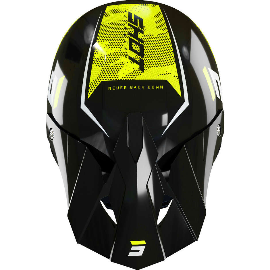 Moto Cross Enduro Helmet Shot FURIOUS CAMO NEON Glossy Yellow