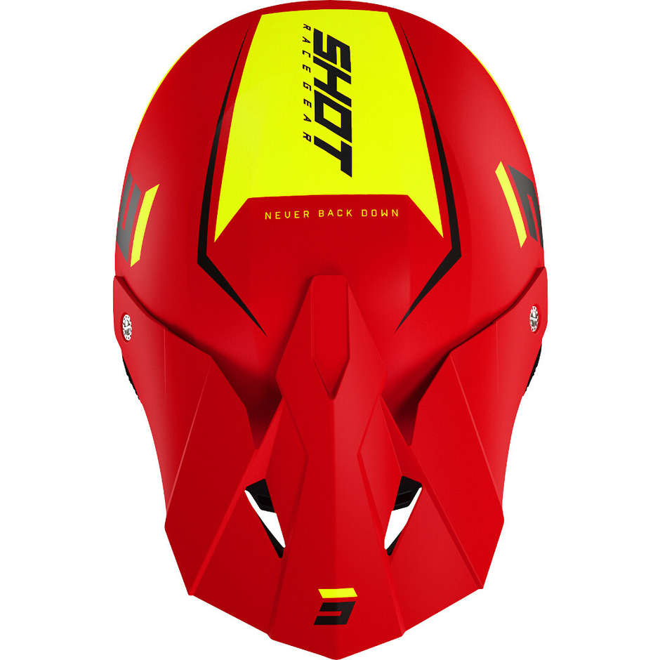 Moto Cross Enduro Helmet Shot FURIOUS CHASE NEON Red Yellow Opaque
