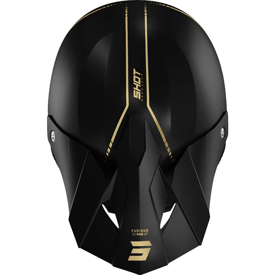 Moto Cross Enduro Helmet Shot FURIOUS RAW 3.0 Black Gold Opaque