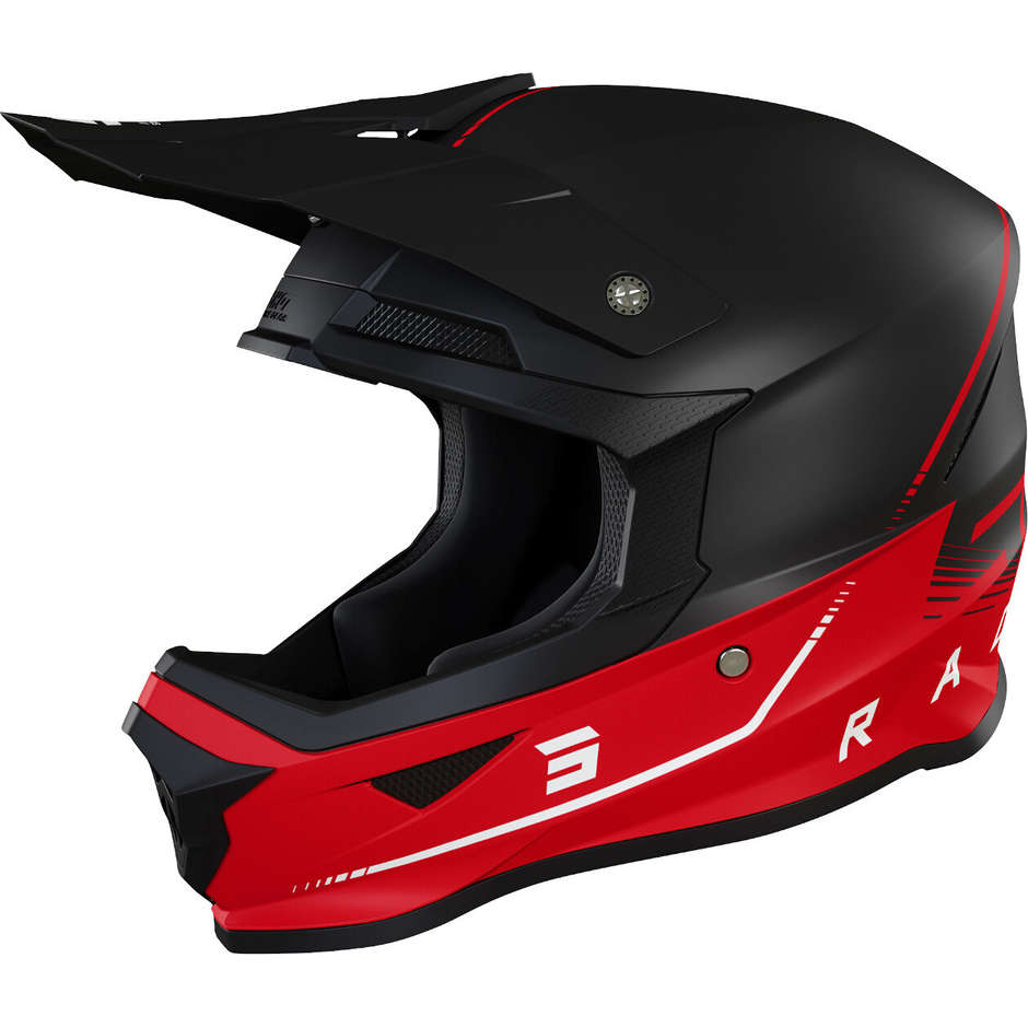 Moto Cross Enduro Helmet Shot FURIOUS RAW 3.0 Black Red Matt
