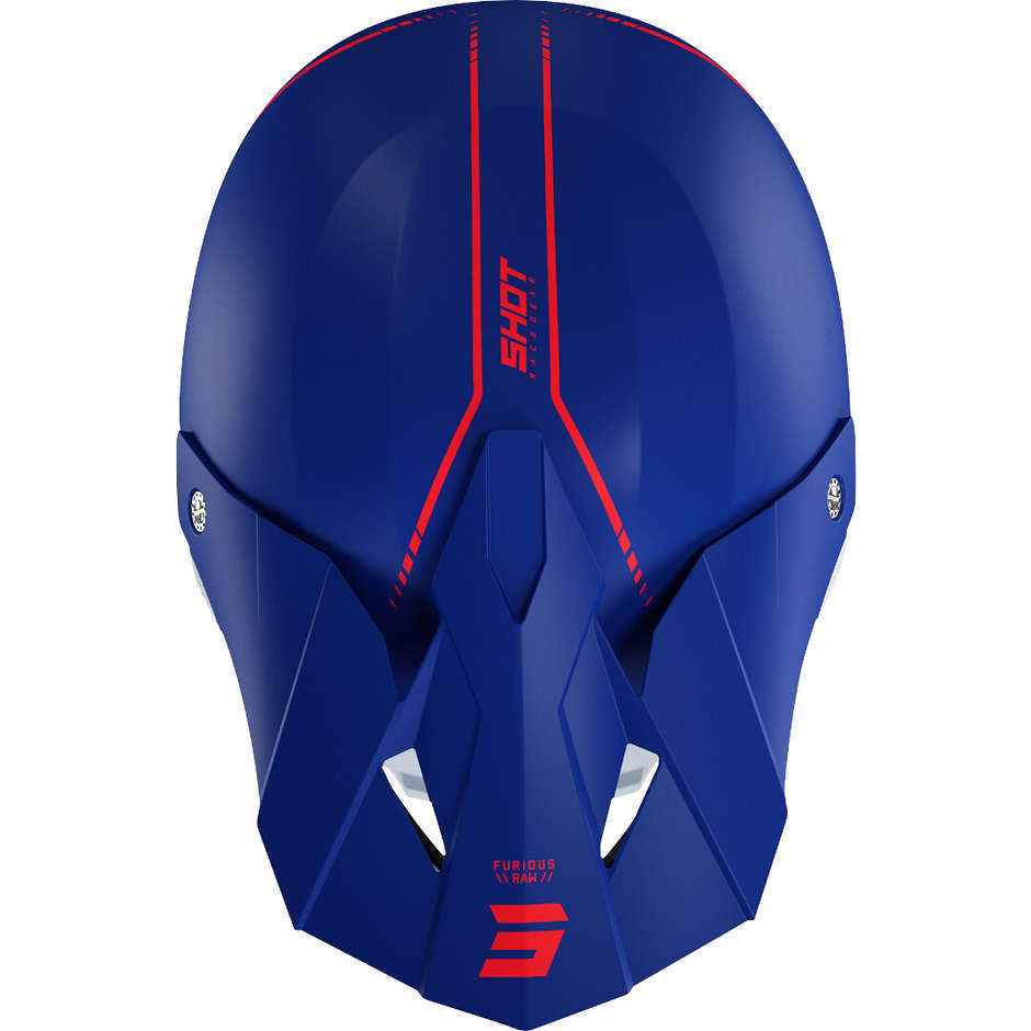Moto Cross Enduro Helmet Shot FURIOUS RAW 3.0 Matt Navy Red