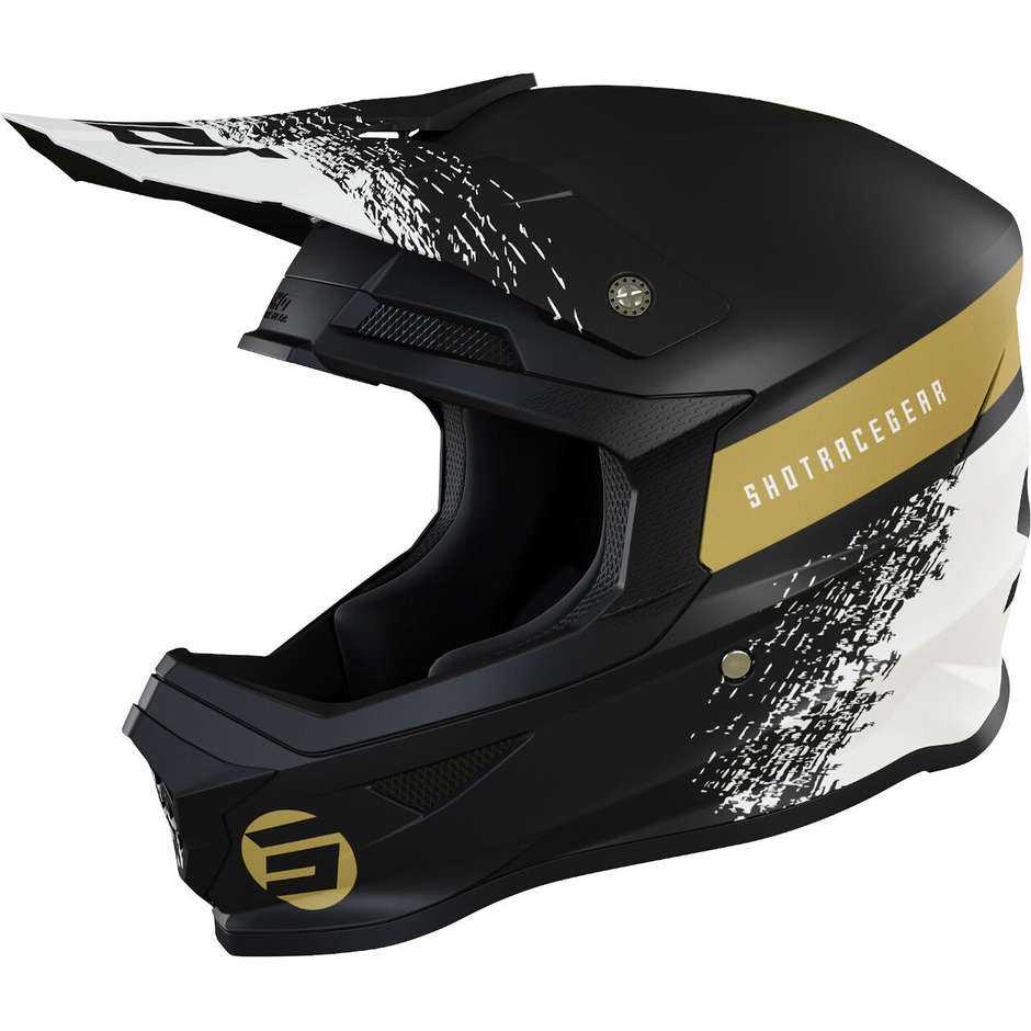 Moto Cross Enduro Helmet Shot FURIOUS ROLL Black Gold Opaque