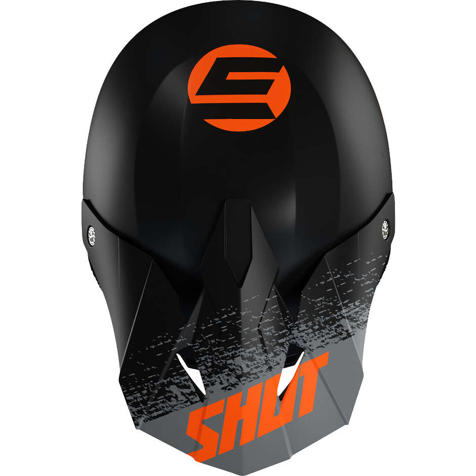 Moto Cross Enduro Helmet Shot FURIOUS ROLL Matt Black Orange