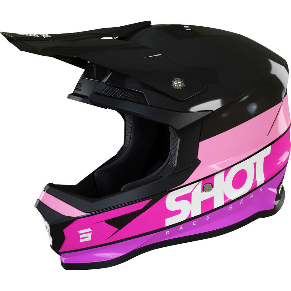 Moto Cross Enduro Helmet Shot FURIOUS STORY Glossy Pink