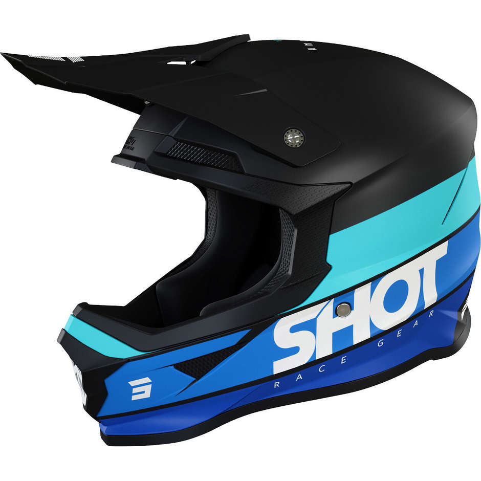 Moto Cross Enduro Helmet Shot FURIOUS STORY Matt Blue