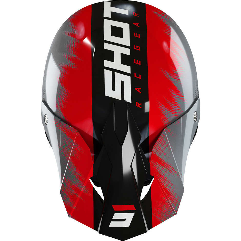 Moto Cross Enduro Helmet Shot FURIOUS VERSUS Glossy Red