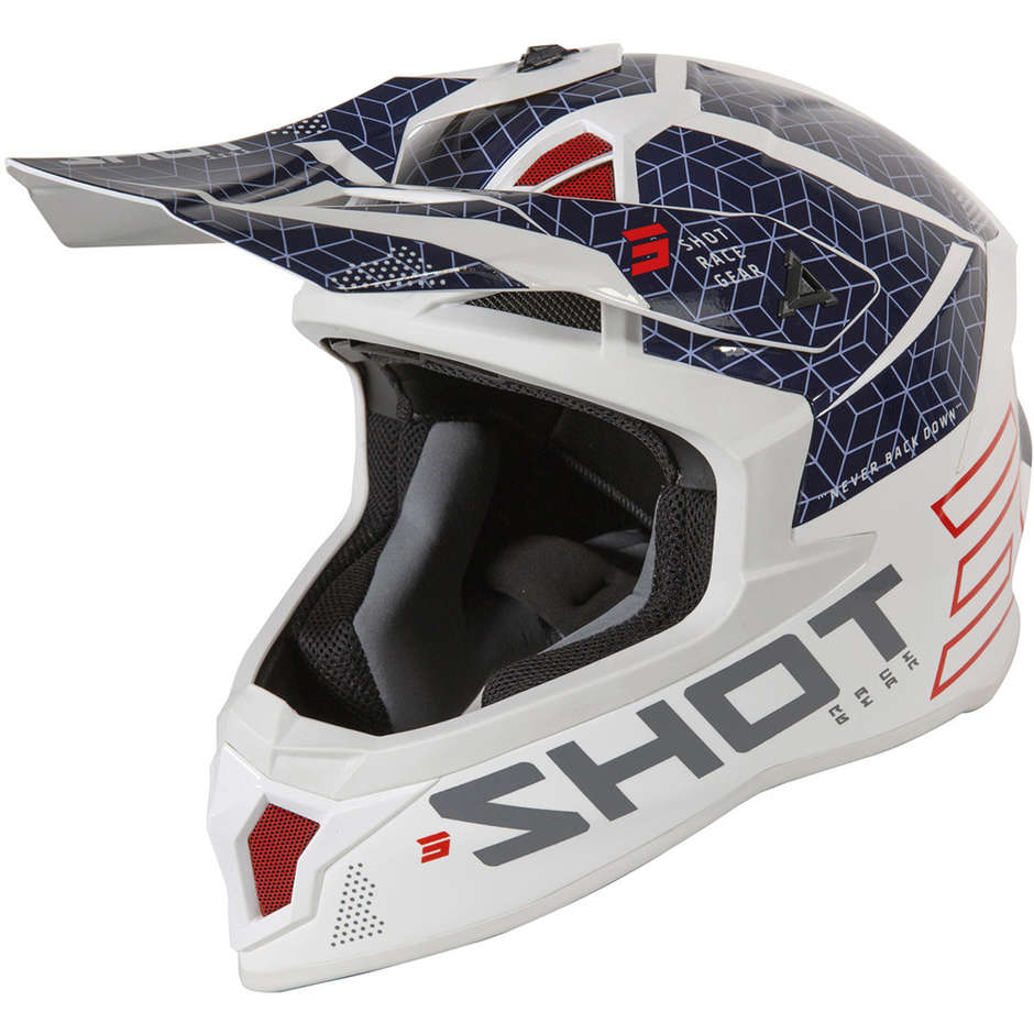 Moto Cross Enduro Helmet Shot Lite Core Red Fluo