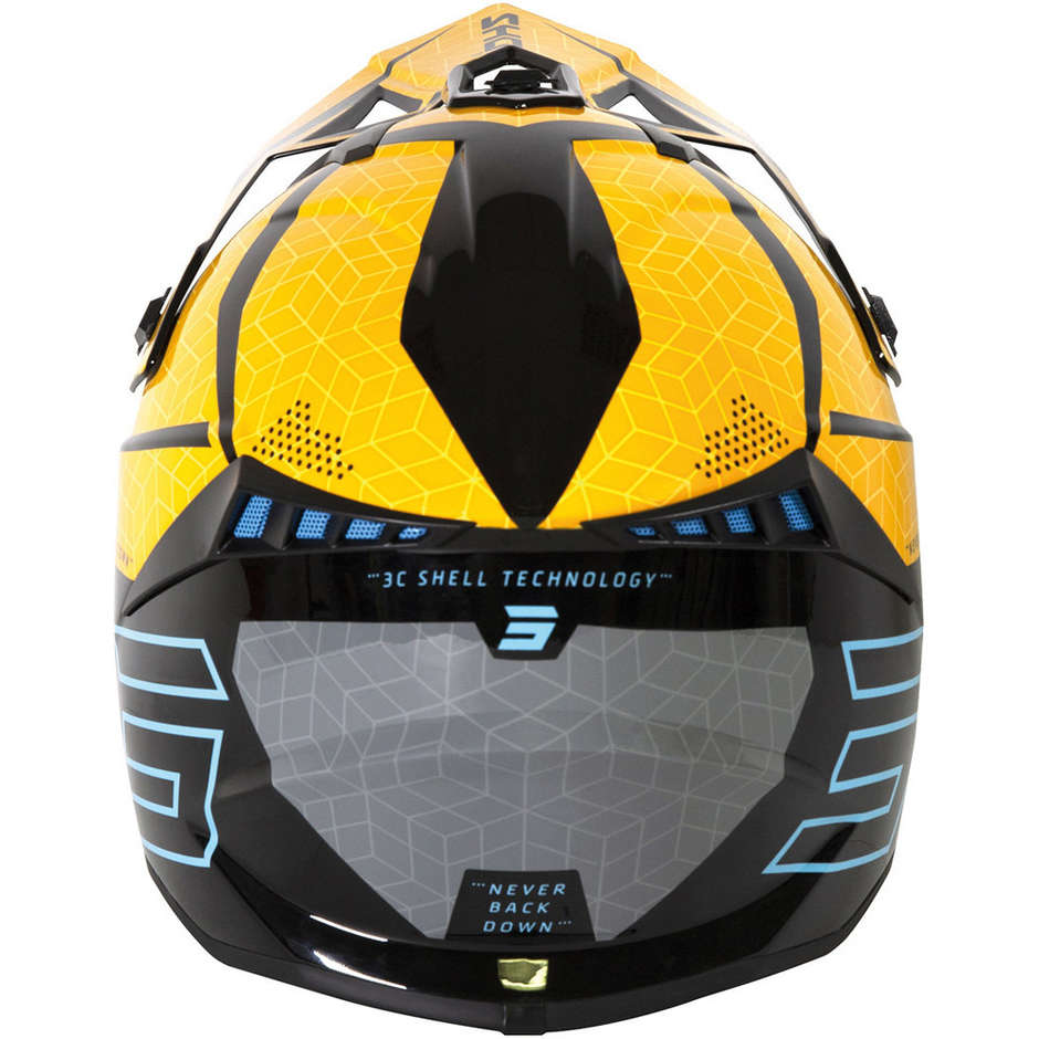 Moto Cross Enduro Helmet Shot Lite Core Yellow Fluo