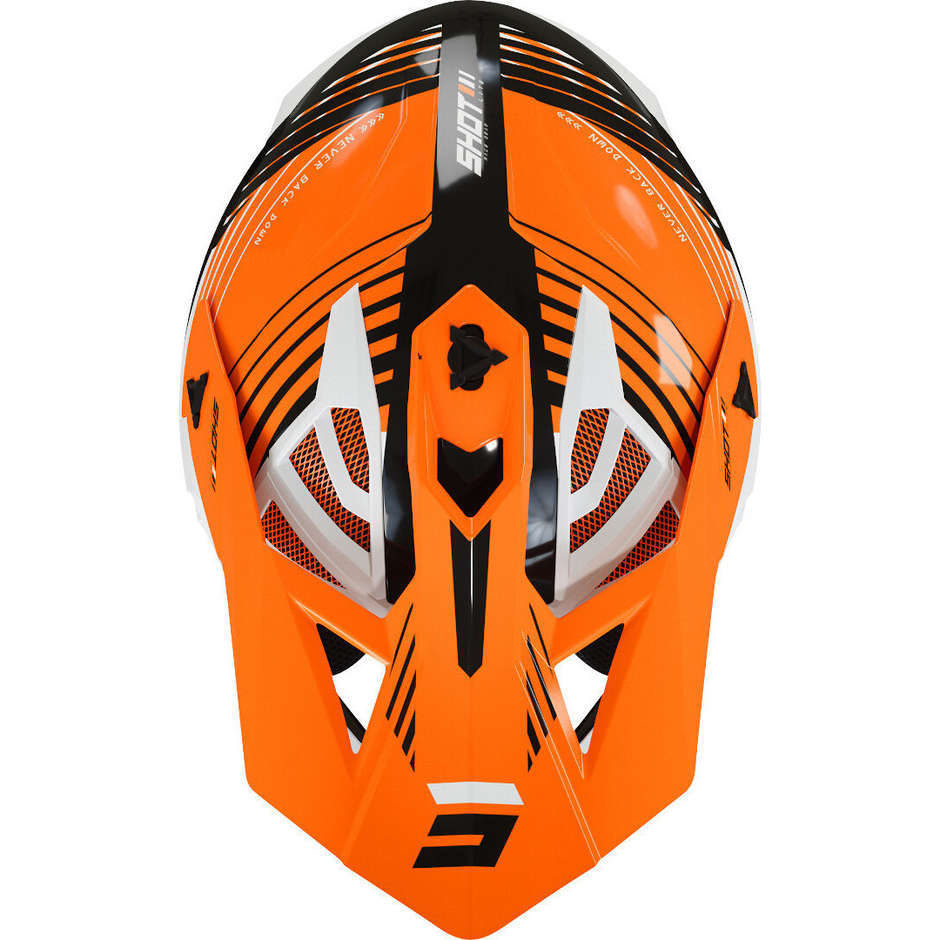 Moto Cross Enduro Helmet Shot LITE FURY Black Orange Glossy Neon