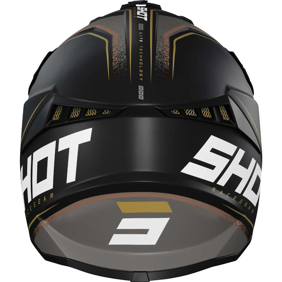Moto Cross Enduro Helmet Shot LITE PRISM Black Gold Opaque