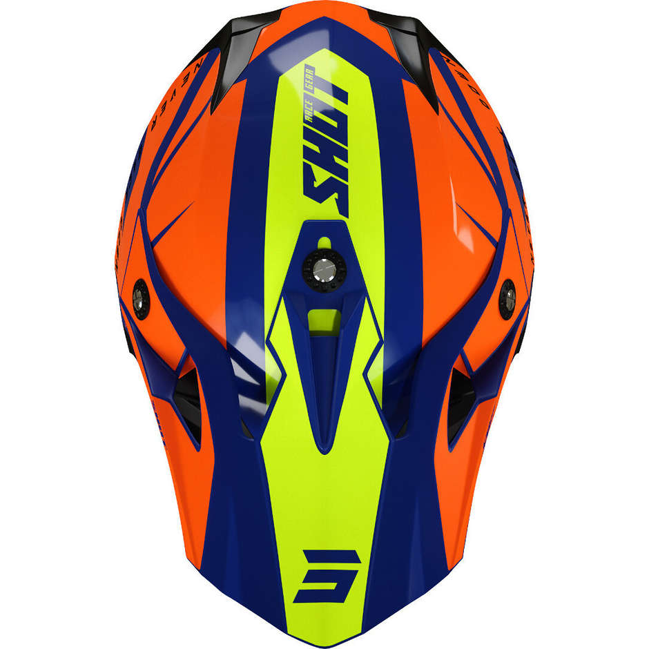 Moto Cross Enduro Helmet Shot PULSE REVENGE Orange Navy Yellow Neon