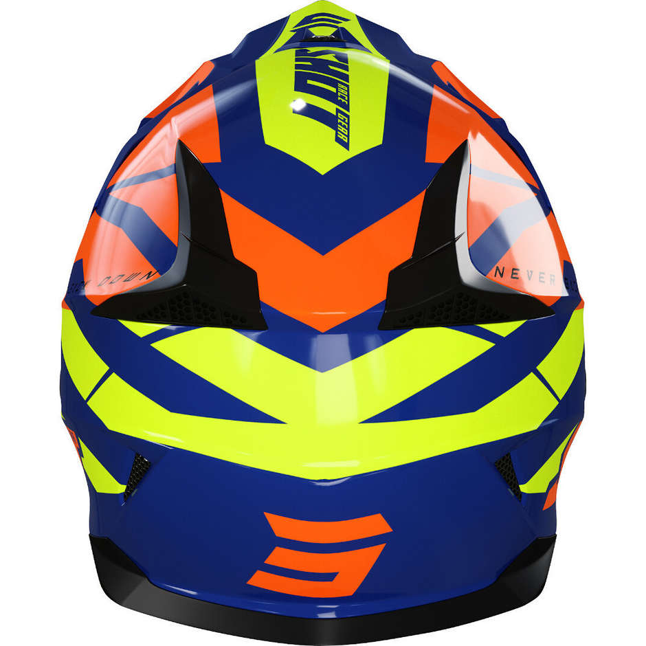 Moto Cross Enduro Helmet Shot PULSE REVENGE Orange Navy Yellow Neon