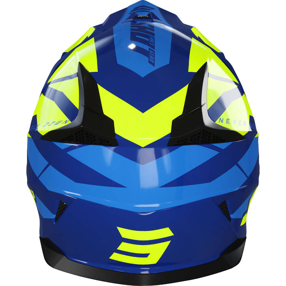 Moto Cross Enduro Helmet Shot PULSE REVENGE Yellow Neon Blue Glossy