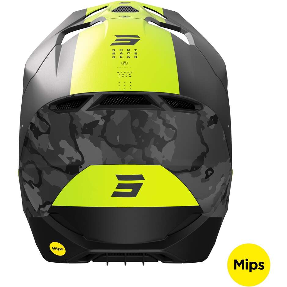 Moto Cross Enduro Helmet Shot RACE Camo Neon Yellow Matt