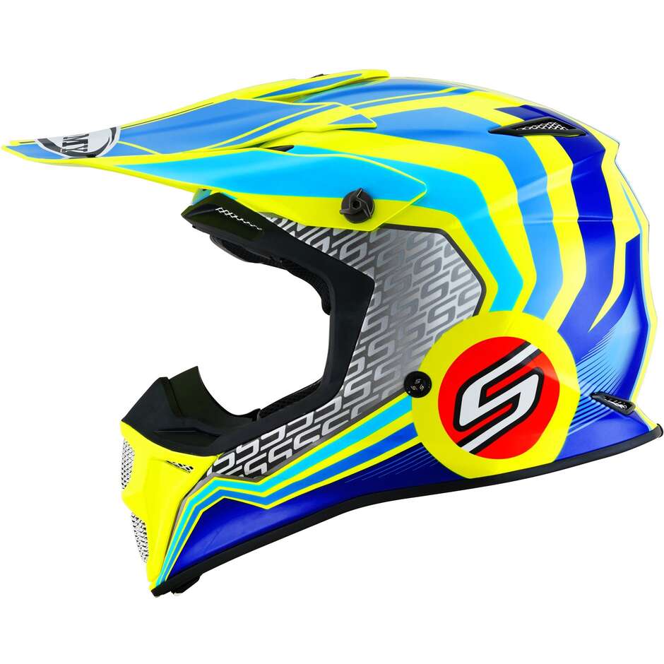 Moto Cross Enduro Helmet Suomy MX SPEED PRO FORWARD Blue Yellow