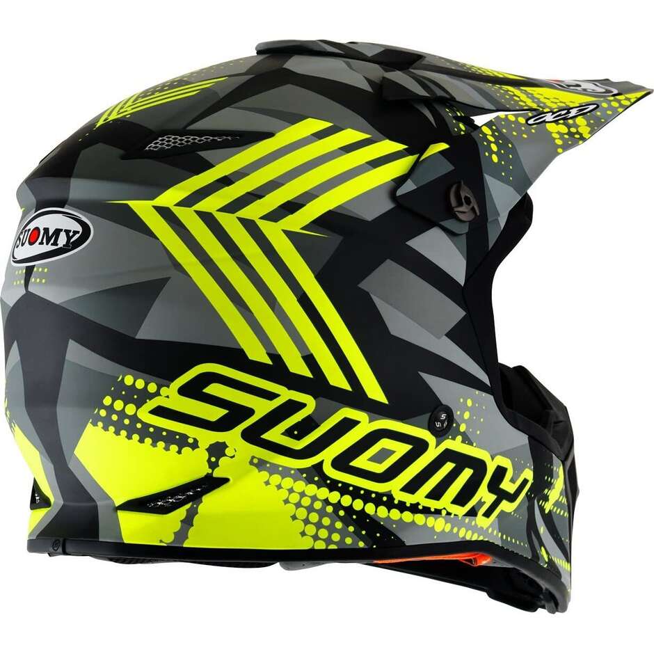 Moto Cross Enduro Helmet Suomy MX SPEED PRO SERGEANT Matt Gray Yellow Fluo