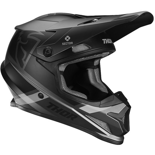 Moto Cross Enduro Helmet Thor Sector MIPS S20 Split Charcoal Black