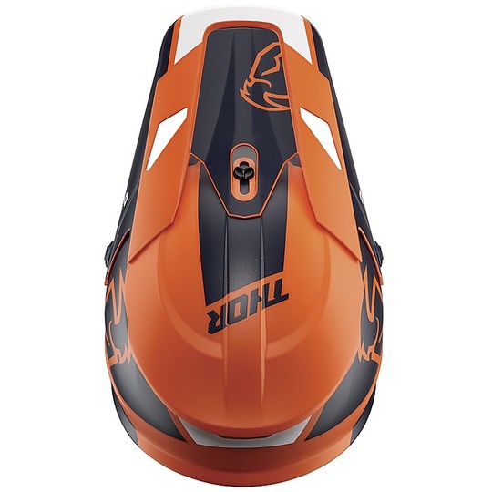 Moto Cross Enduro Helmet Thor Sector MIPS S20 Split Navy Blue Orange