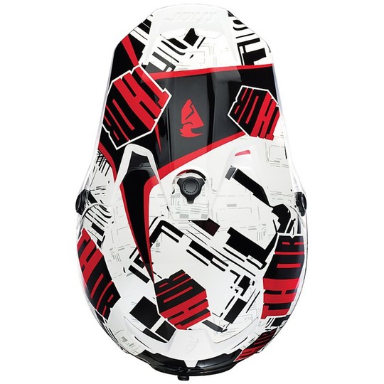 Moto Cross Enduro Helmet Thor Verge Block Helmet White Red 2015