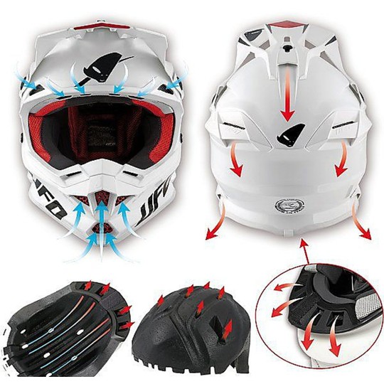 Moto Cross Enduro Helmet UFO Interceptor Top White