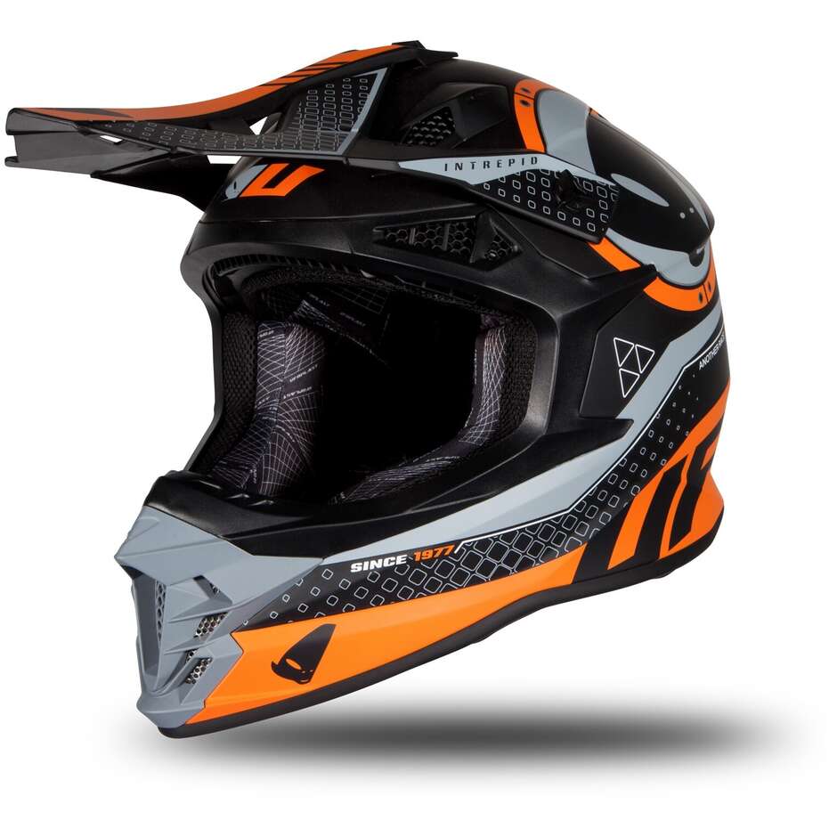 Moto Cross Enduro Helmet Ufo INTREPID Black Orange Matt