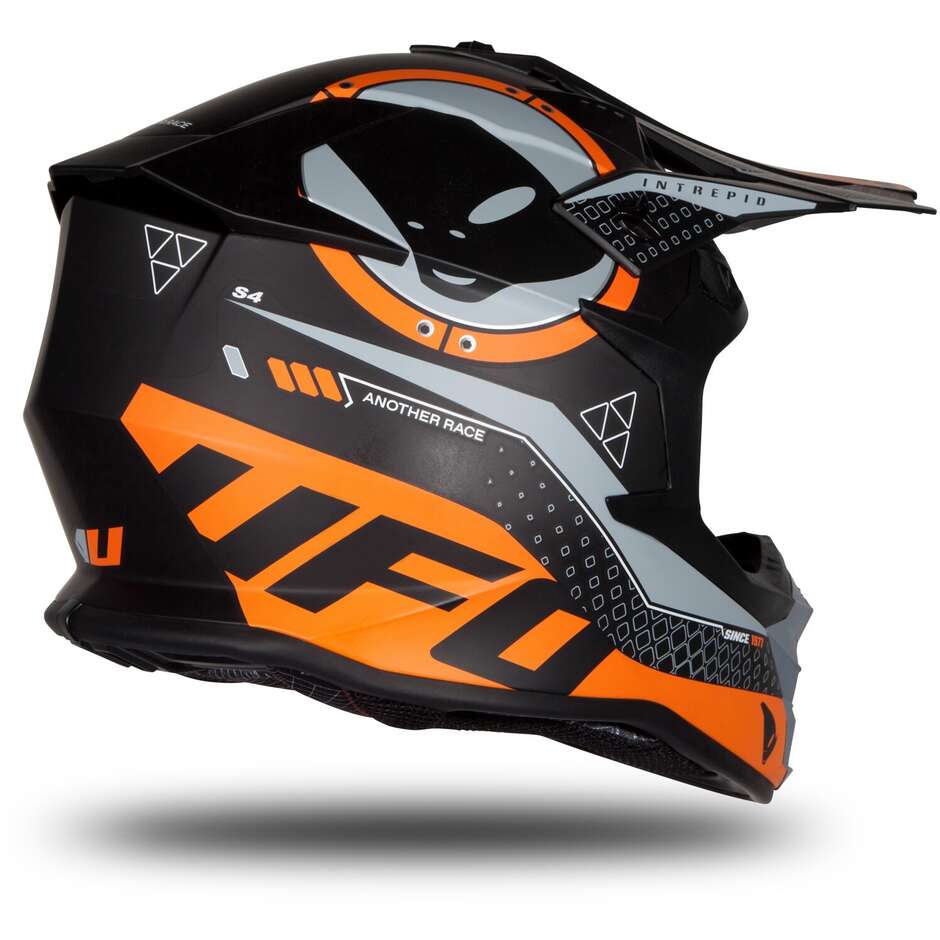 Moto Cross Enduro Helmet Ufo INTREPID Black Orange Matt