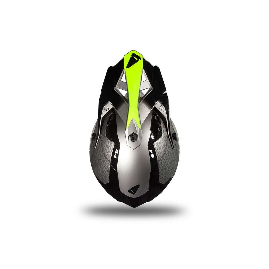 Moto Cross Enduro Helmet Ufo INTREPID Gray Yellow Fluo