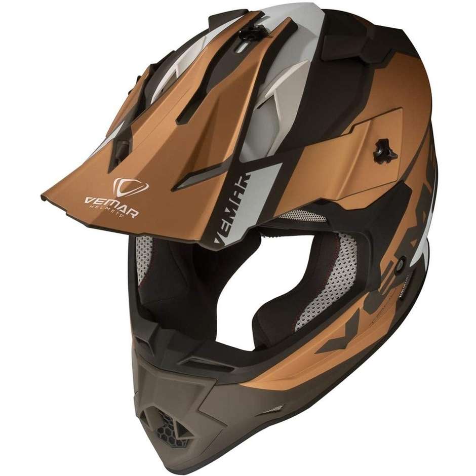 Moto Cross Enduro Helmet Vemar VH Taku Blade Bronze Matt Black